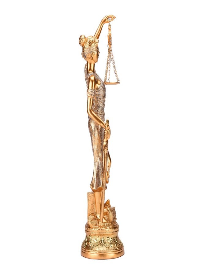BRABUD Resin Lady Justice Statue Greek Roman Goddess of Justice 14.3''(H) Law Statue Office Bookshelf Study Decor -Blindfold, Beam Balance, and Sword TQGJBS410 - Image 3